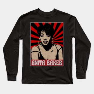 Anita Baker 80s Pop Art Long Sleeve T-Shirt